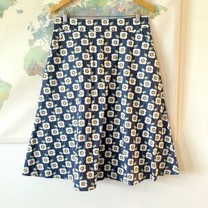 Circus Skirt A-Line Black Floral 100% Cotton Pockets NWT Size‎ UK 12 Medium
